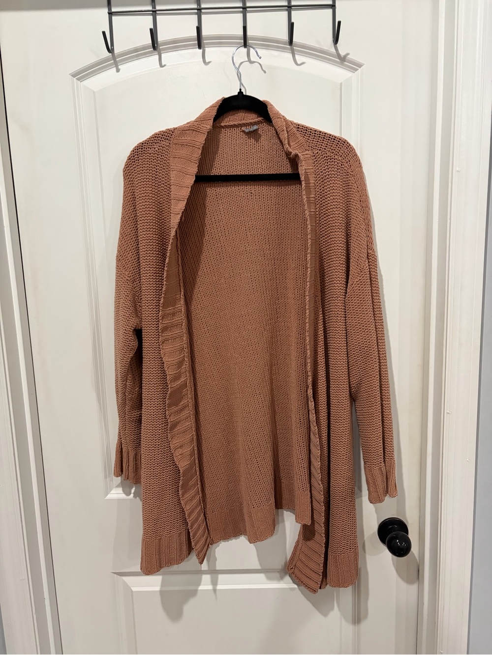 aerie Open-Front Knit Cardigan - Dusty Rose Tan